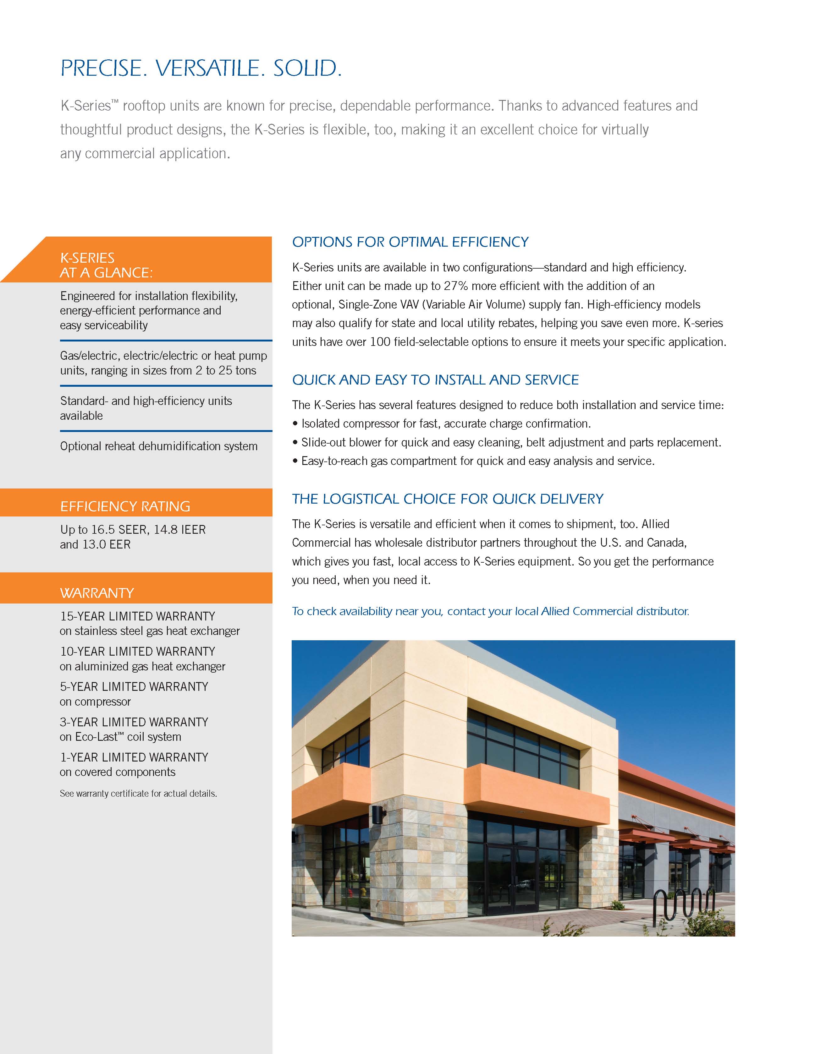 5 Ton Allied (made by Lennox) 14 SEER 460V Three Phase Natural Gas Package Unit, KGB060S4DMG (2533)(T)